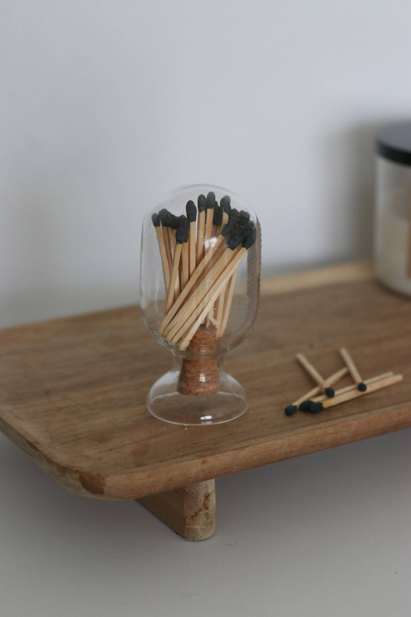 Glass Match Cloche - 50 Matches - 2.5" Match Sticks