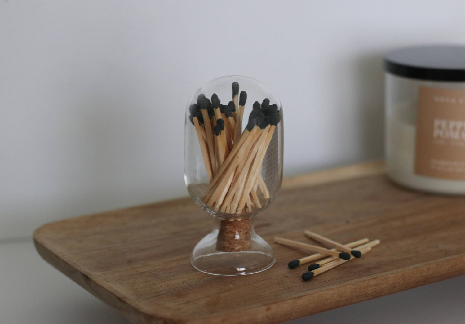 Glass Match Cloche - 50 Matches - 2.5" Match Sticks